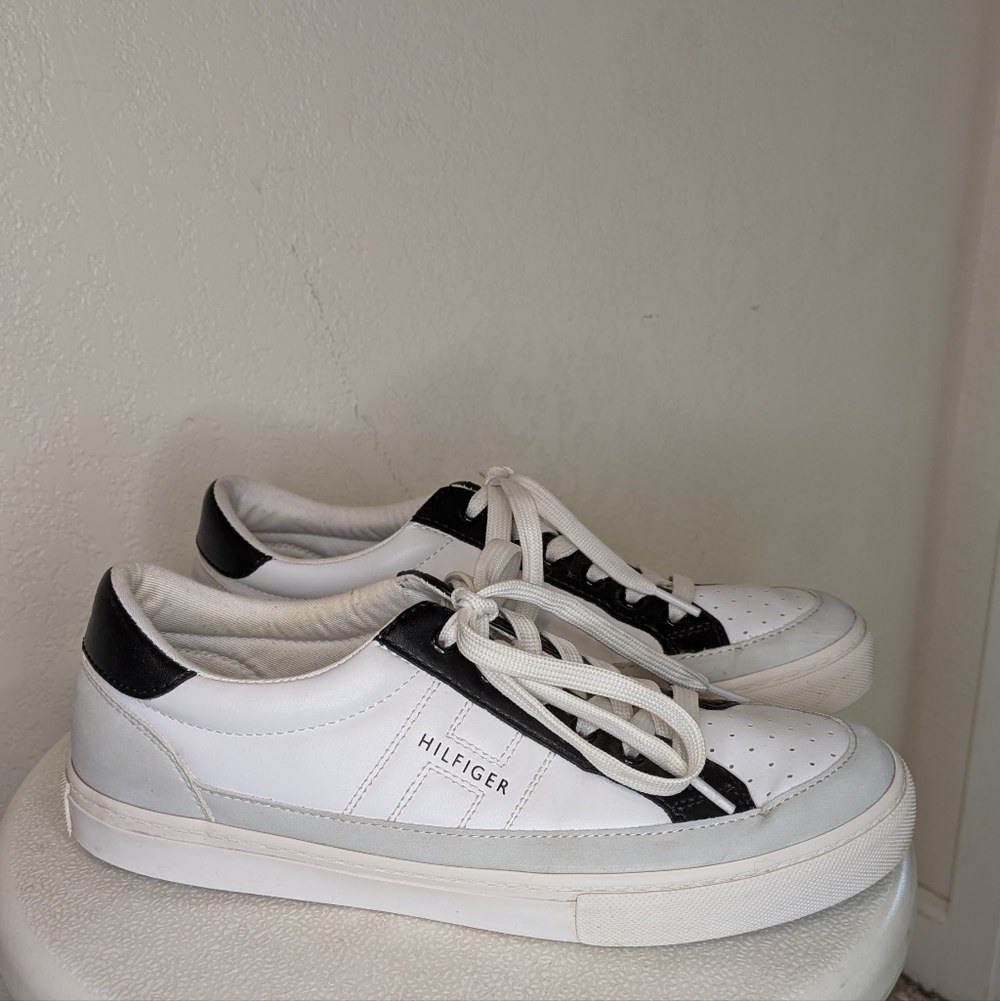 Tommy Hilfiger Black and White Casual Sneakers - Picture 3 of 8